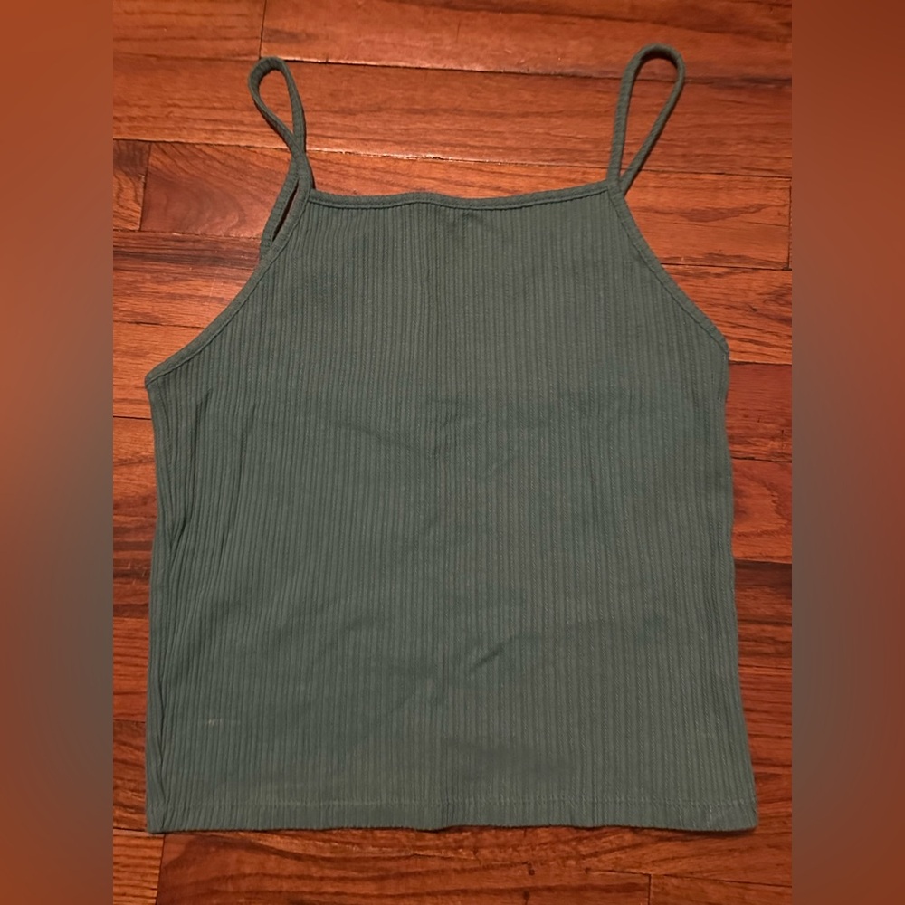 American Eagle Outfitters Green Ribbed Camisole